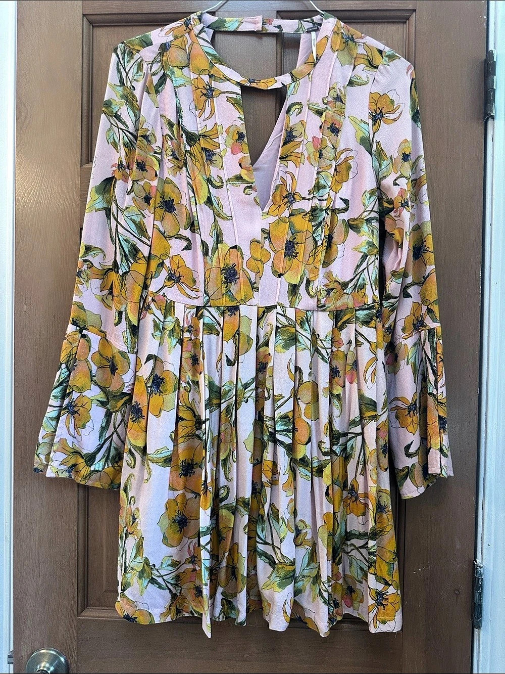 Free People Floral Mini Dress Pink & Yellow Size 4